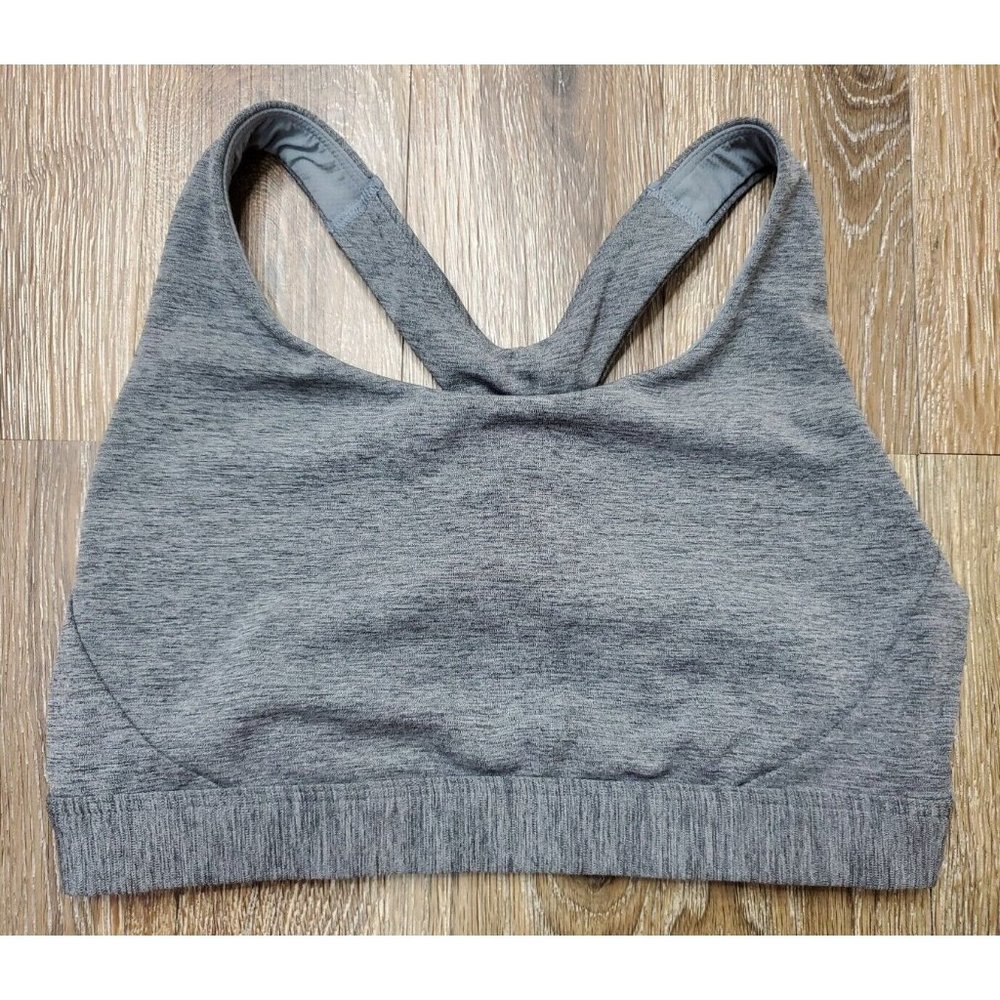 Athleta Gray Racerback Athletic Sport Bra Women's Small No Pads